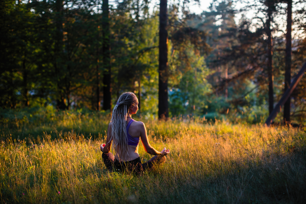 Peaceful mindfulness practice in a calm environment