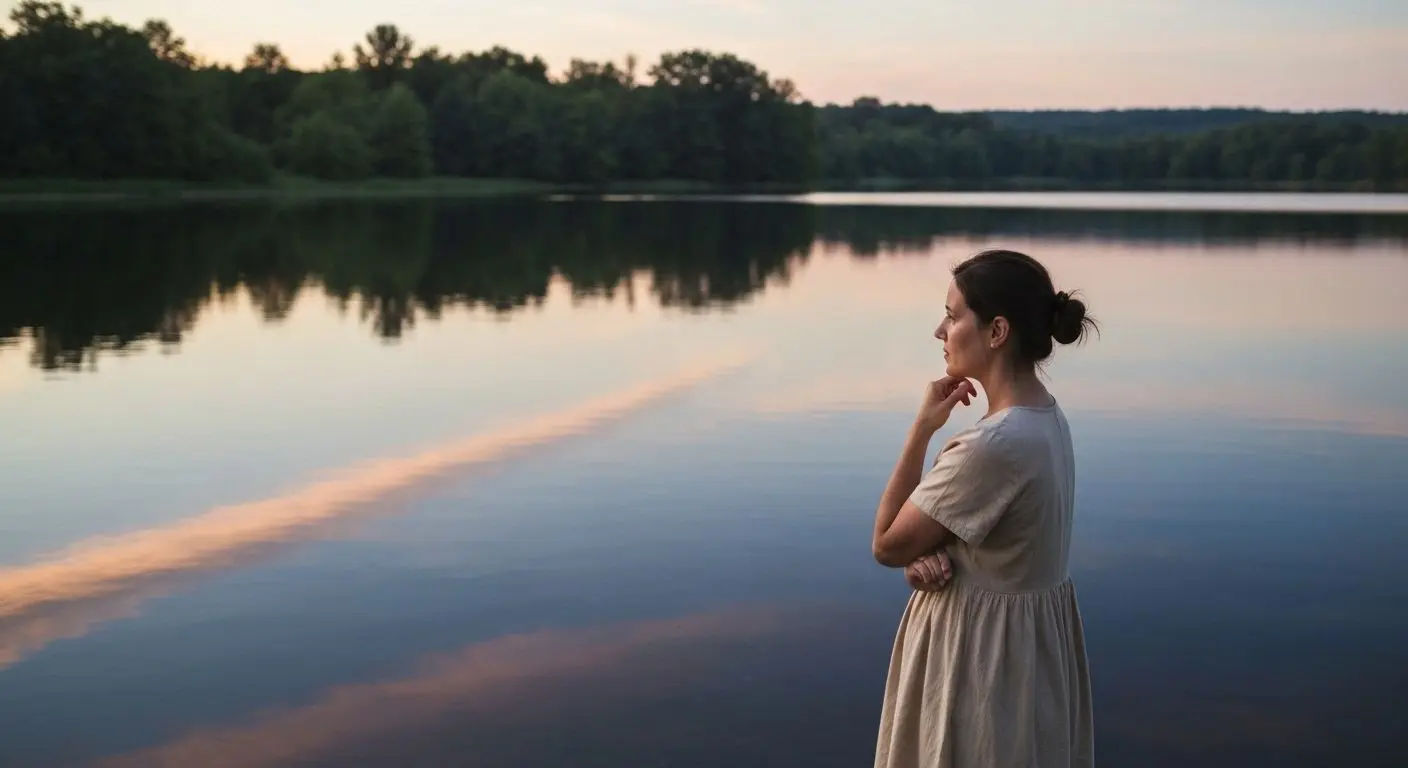 Person sitting peacefully in nature practicing self-awareness